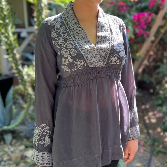 Johnny Was Cupra Rayon Embroidery Tunic - Picture 1 of 11